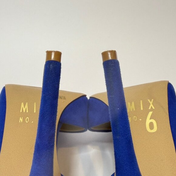 Mix No. 6 Electric Blue Suede Pumps Heels Stilletos Size 7.5 - Picture 6 of 7